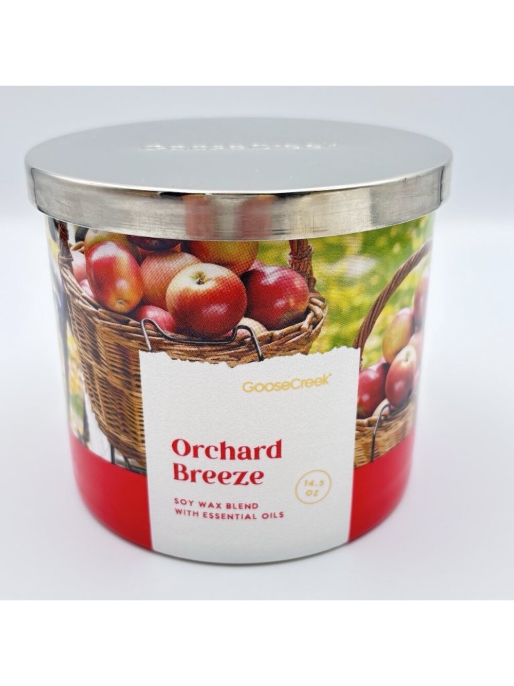 Goose Creek Orchard Breeze 3 Wick Candle 14.5 oz Autumn Fall Apple Leaves Woods
